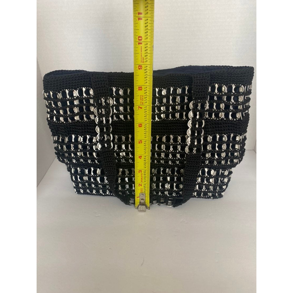 Black and Silver Crochet pop tab purse - Picture 6 of 8